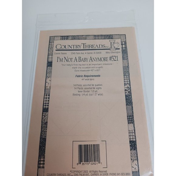 I'm Not A Baby Anymore  ~ Country Threads ~ Quilt 42" x 60" ~ Quilt Pattern - Picture 5 of 6